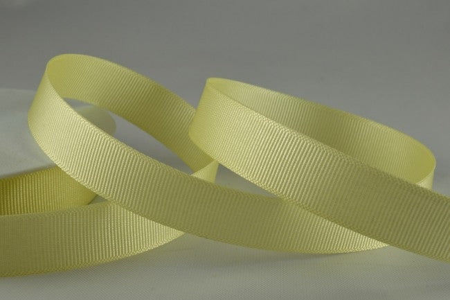 53754 - 6mm, 10mm, 16mm, 22mm & 38mm Plain Grosgrain Ribbon6mm / 10 Yellow Cream