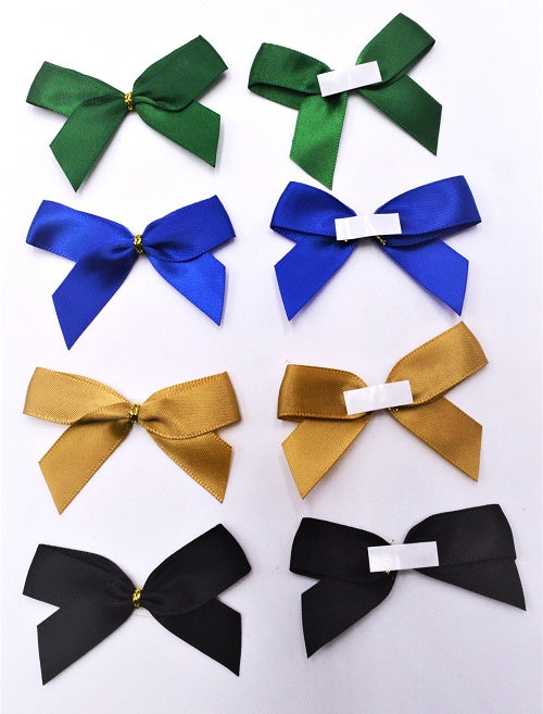 15mm Double Faced Satin Pre-tied Mini Bows (Pack of 10)