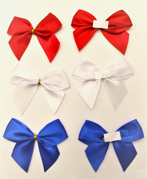 25mm Double Faced Satin Pre-tied Mini Bows (6 bows per pack)