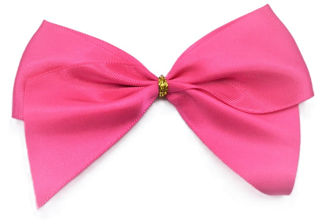 40mm Double Face Satin Pre-tied Mini Bows (4 Bows per Pack)Fuschia