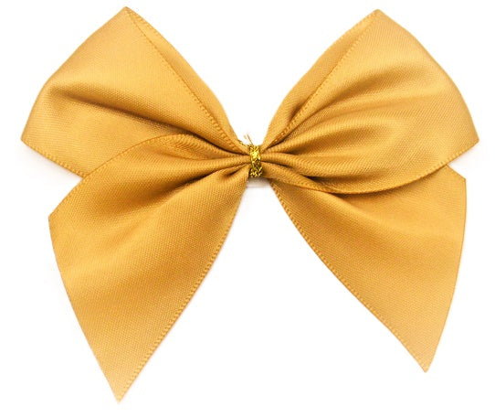 40mm Double Face Satin Pre-tied Mini Bows (4 Bows per Pack)Gold