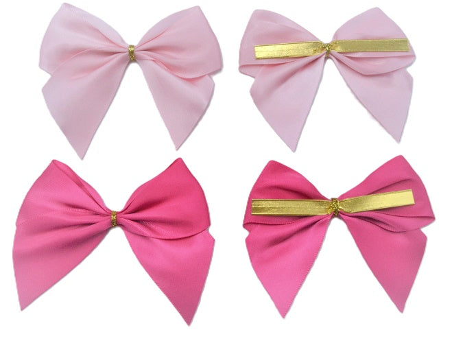 40mm Double Face Satin Pre-tied Mini Bows (4 Bows per Pack)