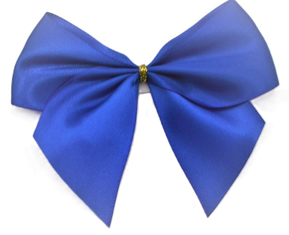 40mm Double Faced Satin Pre-tied Mini Bows (4 Bows per Pack)Royal Blue