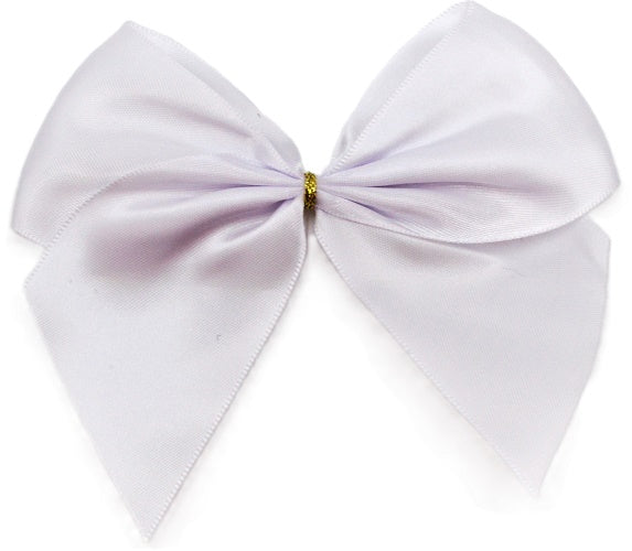 50mm Double Faced Satin Pre-tied Mini Bows (3 bows per pack)White