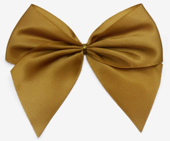 50mm Double Faced Satin Pre-tied Mini Bows (3 bows per pack)Gold