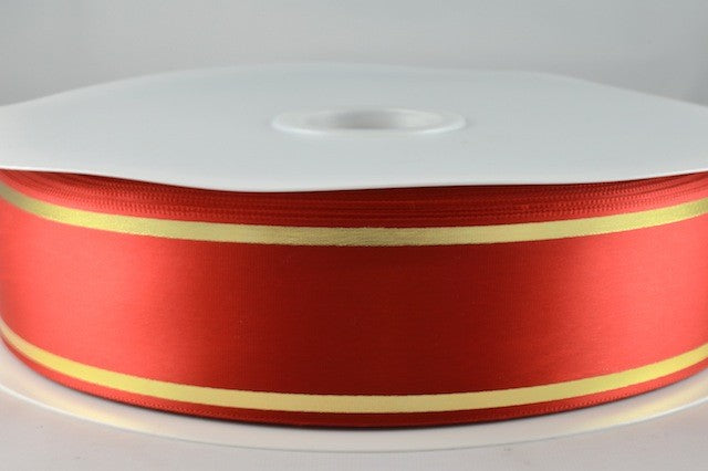 54350 - 25mm & 38mm Rosette Tramline Ribbon x 100 metre Rolls!!25mm / 35 Red