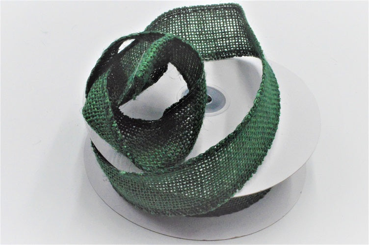 46080 - 25, 38, 50mm & 63mm Wired Eco Friendly Jute Ribbon (10 Metres)50mm / 67 Green
