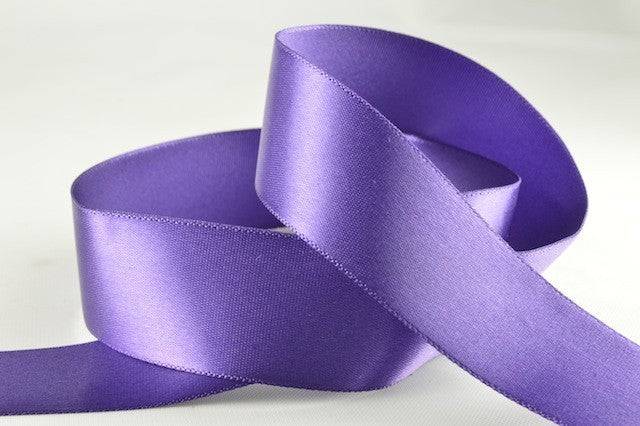 54033 - 15mm , 25mm and 38mm Single Faced Satin Ribbon x 20 Metre Rolls!15mm / 48 Dark Purple