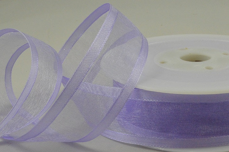 54420 - 10mm, 15mm, 25mm, 40mm & 70mm Satin Sheer Ribbon x 25 Metre Rolls10mm / 40 Lilac