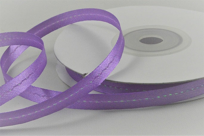 6mm Double Sided Central Stitch Satin Ribbon x 20 Metres!Purple