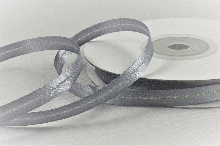 6mm Double Sided Central Stitch Satin Ribbon x 20 Metres!Grey
