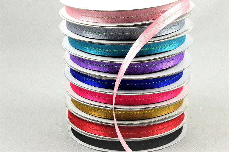 6mm Double Sided Central Stitch Satin Ribbon x 20 Metres!