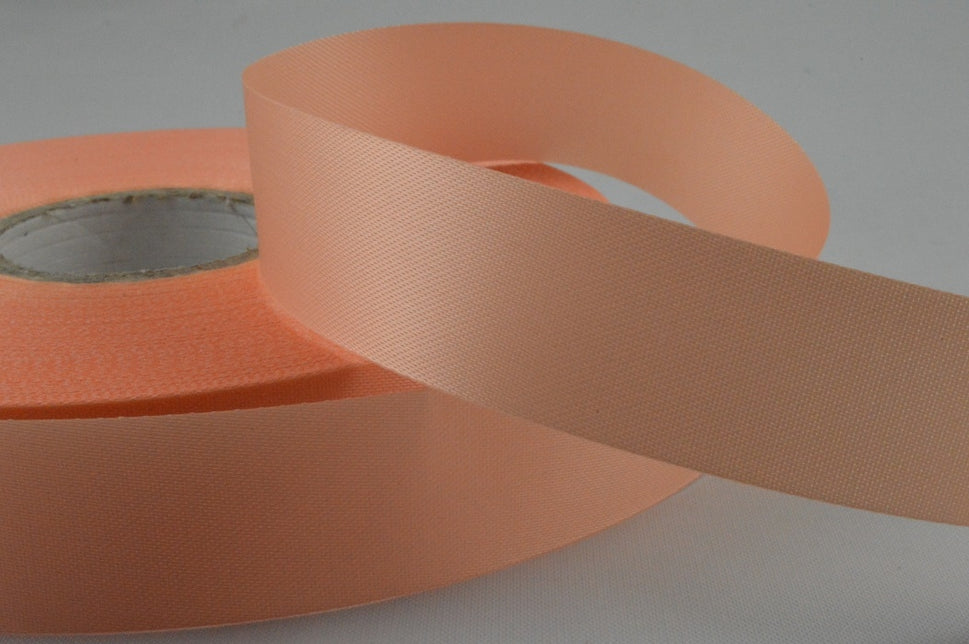 Acetate Satin Ribbon - 15mm, 24mm, 38mm, 50mm - 100 Metre Rolls!24mm / 74 SOFT PEACH