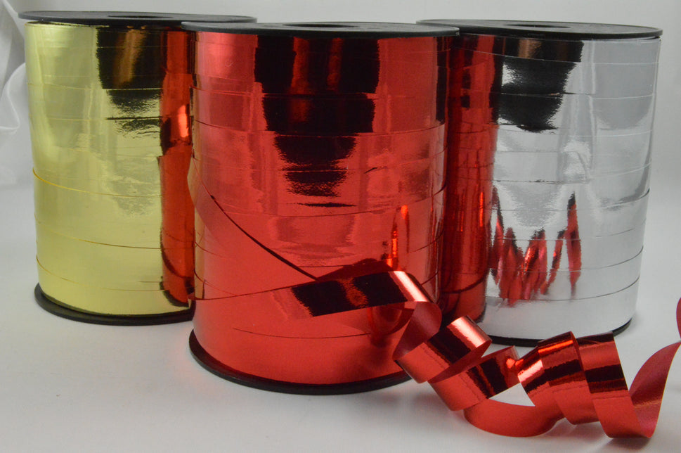 10mm Metallic Coloured Polypropylene Curling Ribbon x 250 Metre Rolls!