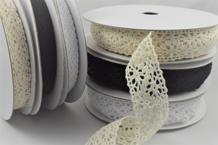 15mm & 25mm Vintage Classic Cotton Lace Ribbon x 10 Metres!