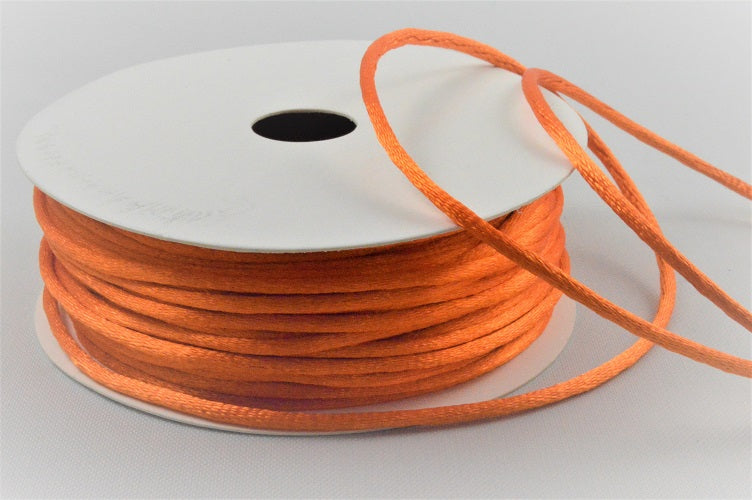 1mm & 2mm Rattail Stringing Satin Cord x 25 Metre Rolls!1mm / 26 Orange