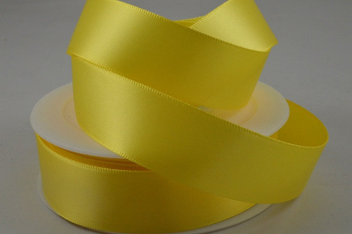 93977 - 3mm, 7, 10, 15, 25, 38 & 50mm Double Faced Satin Ribbon3mm / 12 Yellow / 50 Metres