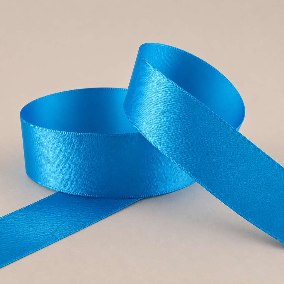 15mm, 25mm & 38mm Single Faced Satin Ribbon x 100 Metre Rolls!15mm / Aqua Blue