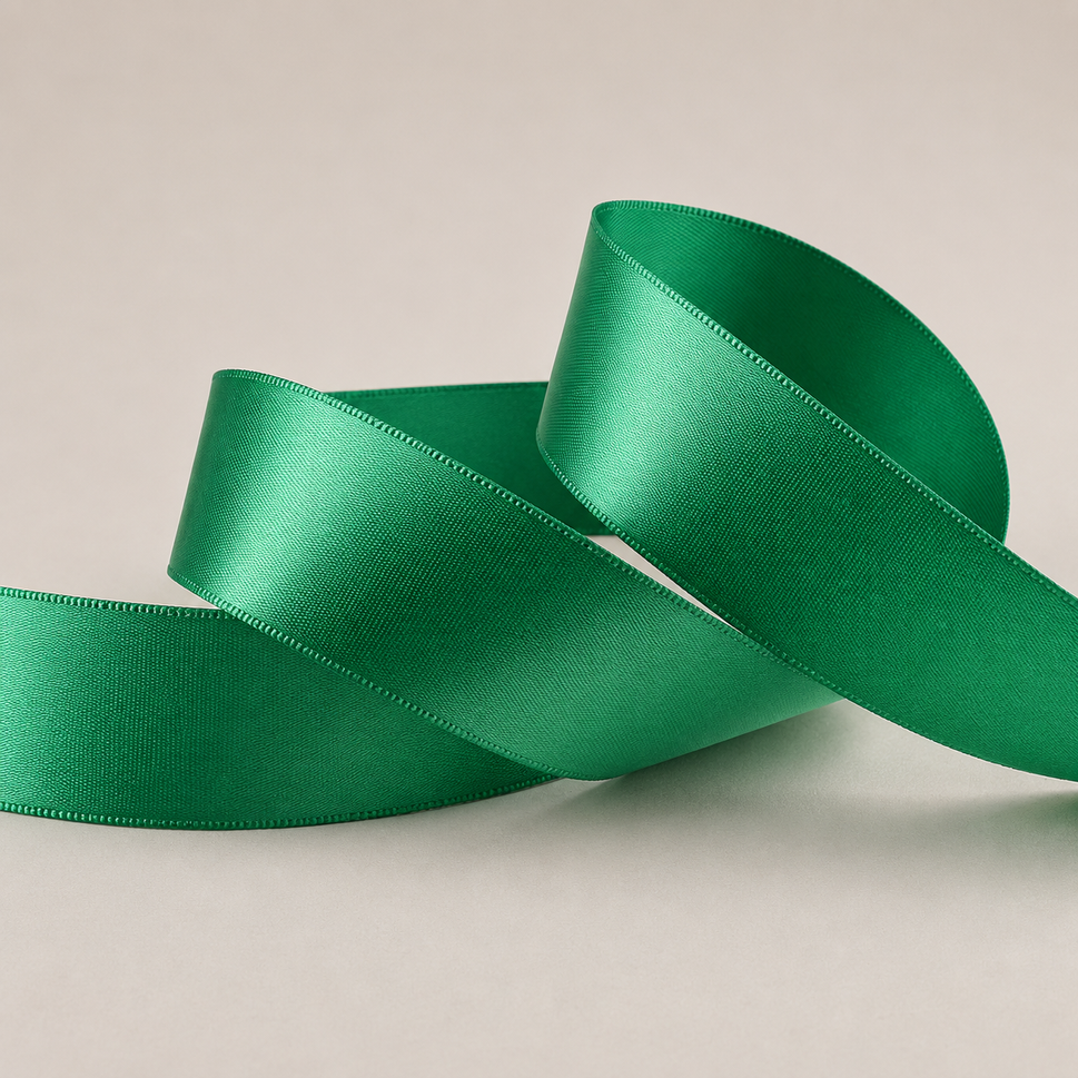 15mm, 25mm & 38mm Single Faced Satin Ribbon x 100 Metre Rolls!15mm / Emerald Green