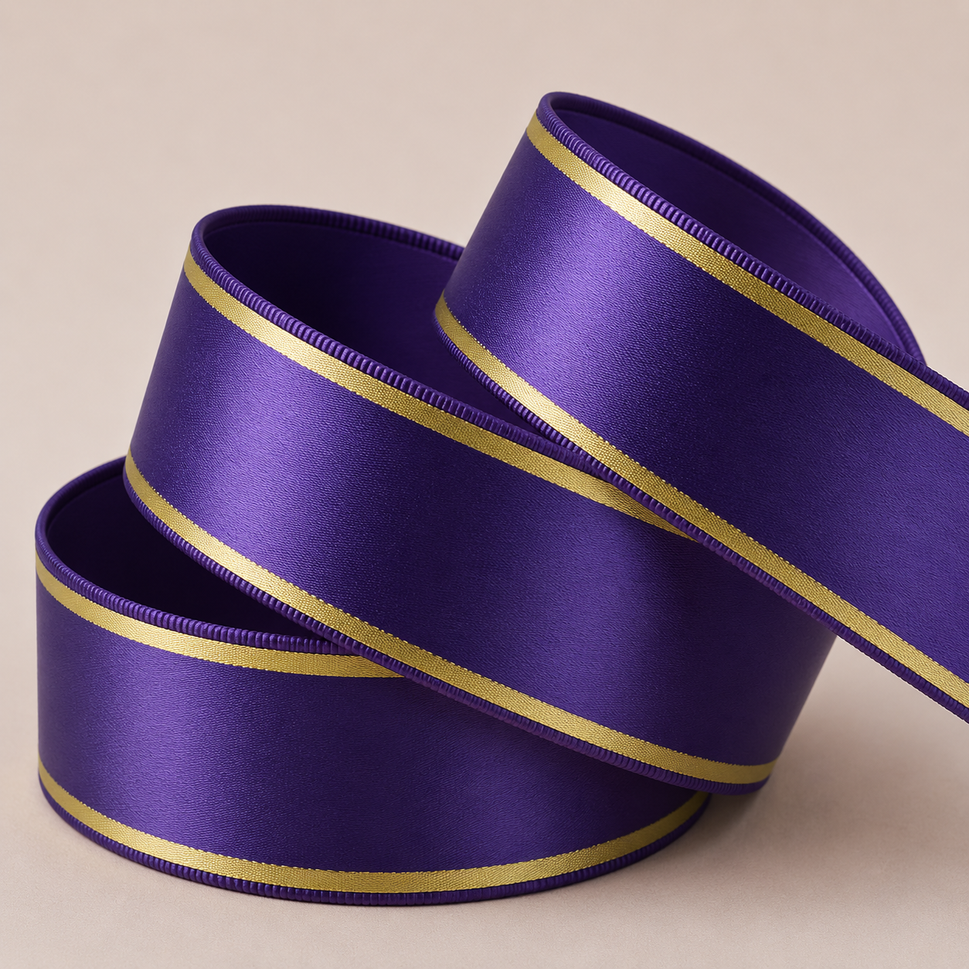 25mm & 38mm Rosette Tramline Ribbon x 100 metre Rolls!25mm / Purple