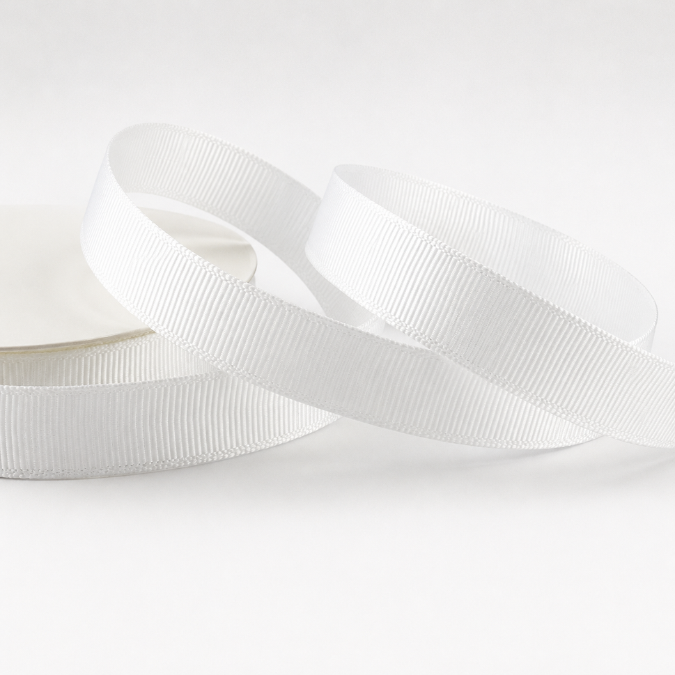 Wholesale Grosgrain Ribbon Rolls 20m, 6-38mm Widths6mm / White