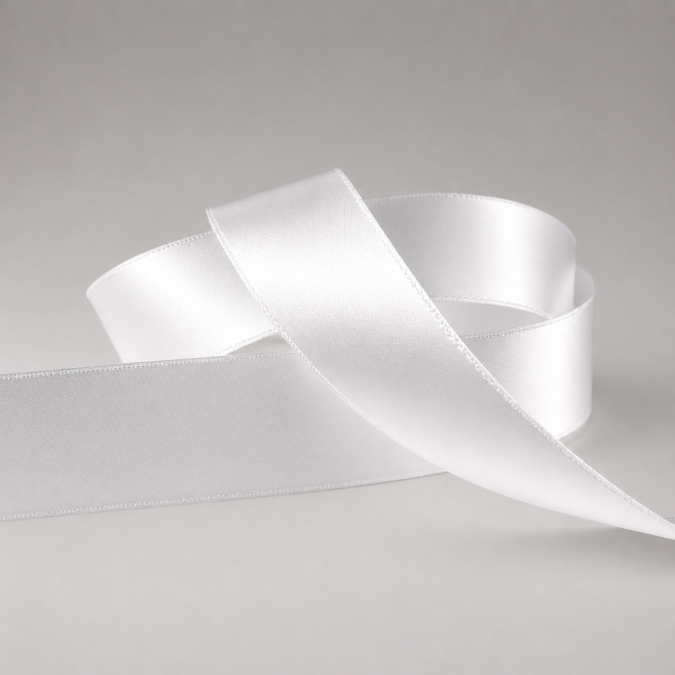 15mm, 25mm & 38mm Single Faced Satin Ribbon x 100 Metre Rolls!15mm / White