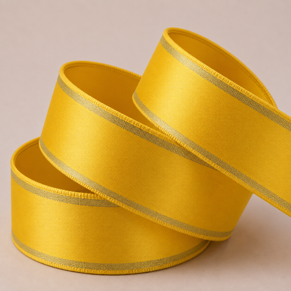 25mm & 38mm Rosette Tramline Ribbon x 100 metre Rolls!25mm / Yellow