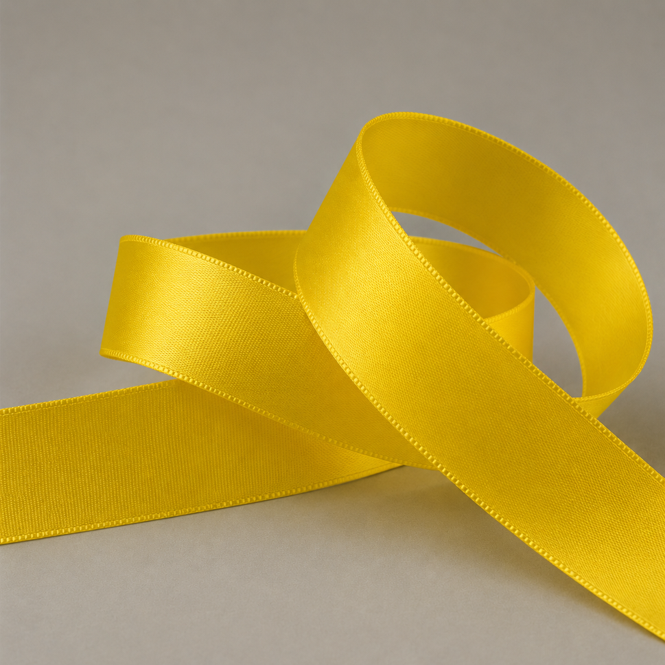 15mm, 25mm & 38mm Single Faced Satin Ribbon x 100 Metre Rolls!15mm / Yellow