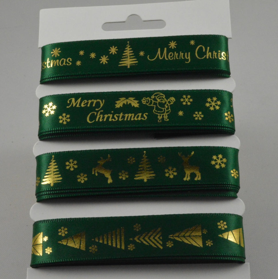 55086 - Merry Christmas Selection Packs : 4 x 2 Metre LengthsGreen