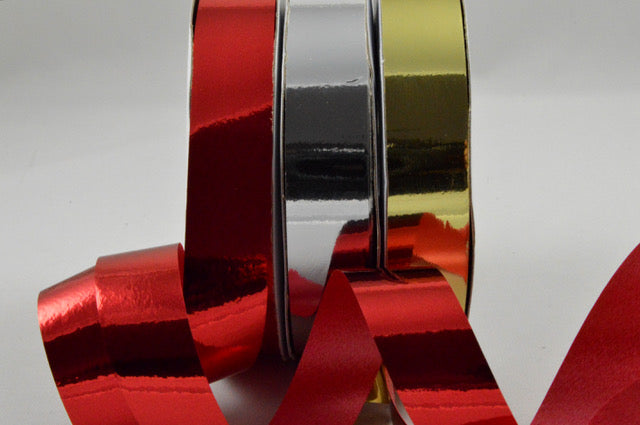 15mm Metallic Curling Polypropylene Ribbon x 10 Metre Rolls!