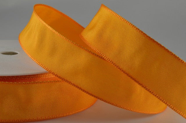 44073 - 25mm, 40mm & 60mm Wired High Quality Woven Ribbon x 25 Metres!25mm / 15 Goldy Orange