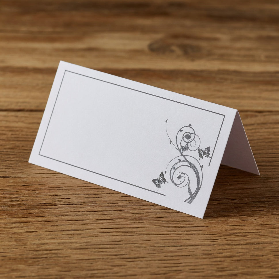 Elegant White Place Cards (50 Pieces)