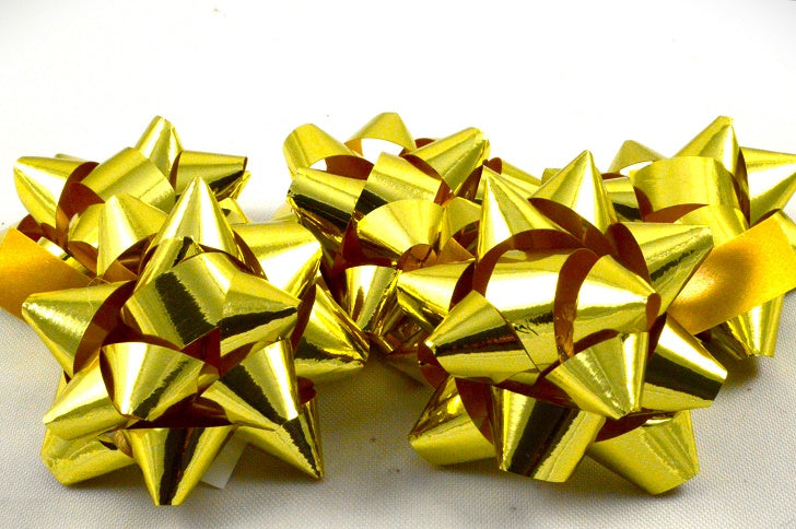 Metallic Self Adhesive Gift Bows (Pack of 9)Gold