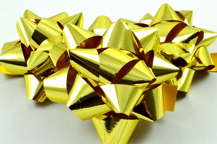 Gold Metallic Self Adhesive Gift Bows (Pack of 6)