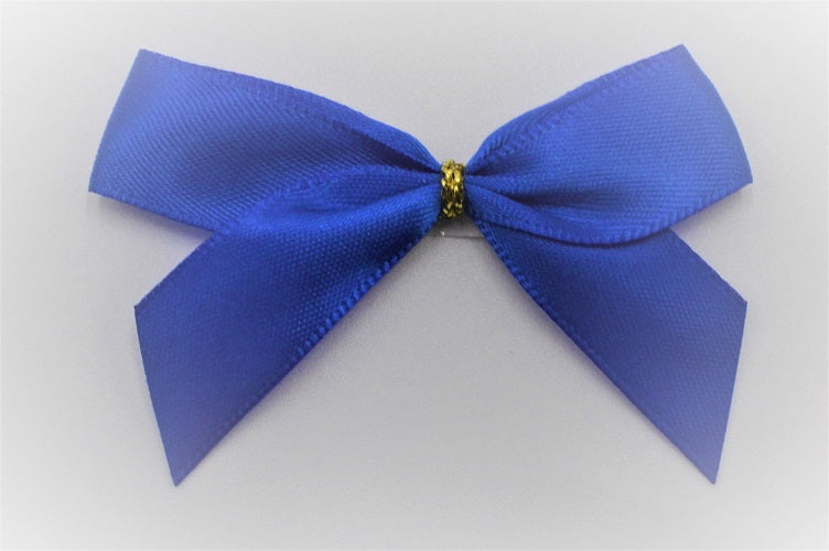 15mm Double Faced Satin Pre-tied Mini Bows (Pack of 10)Royal Blue