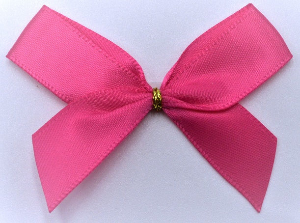 15mm Double Faced Satin Pre-tied Mini Bows (Pack of 10)Fuschia