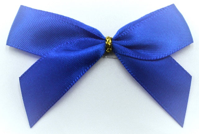 15mm Double Faced Satin Pre-tied Mini Bows (Pack of 10)Royal Blue