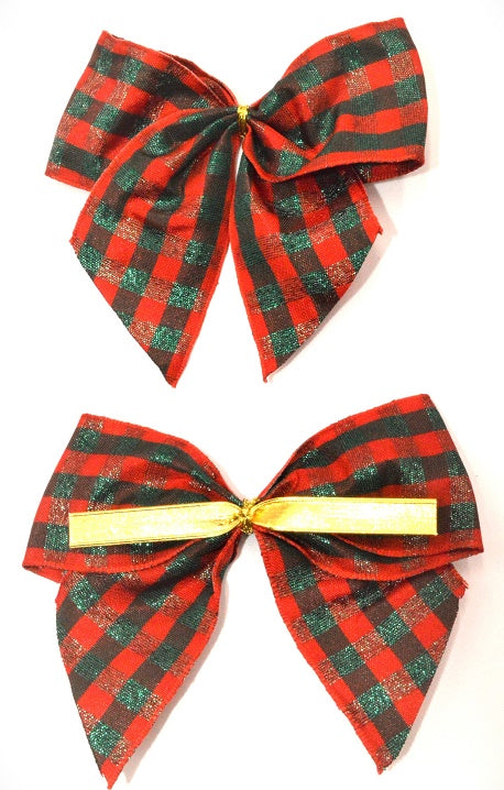 40mm Wired Hand Tied Tartan Bow & Twist Tie (2 Pieces)