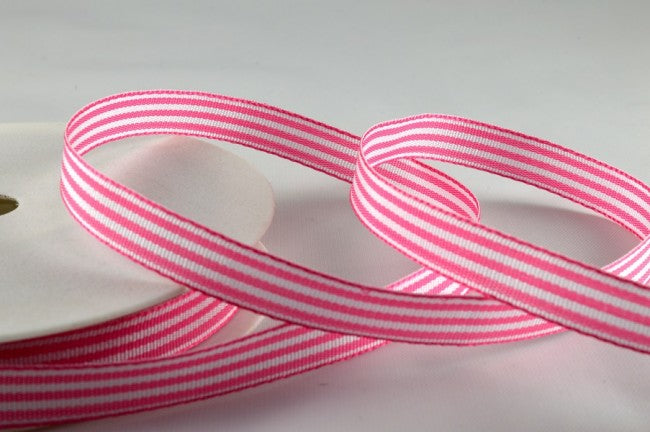 5mm Woven Stripe Ribbon x 25 Metre Rolls!Pink