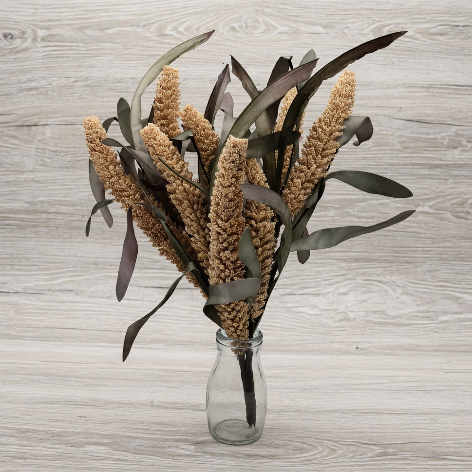 Soft Leaves & Grasses Floral displayCream