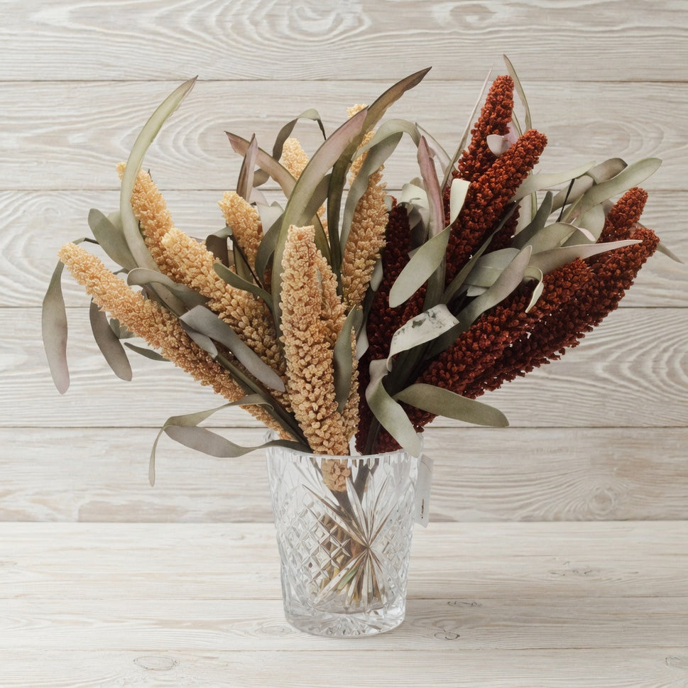 Soft Leaves & Grasses Floral display