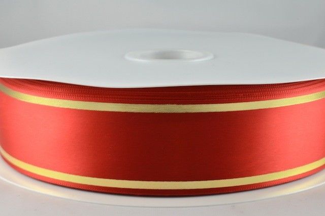 25mm & 38mm Red Satin Tramline Ribbon x 100 Metre Rolls!! – Colour ...