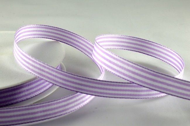 5mm Lilac Woven Stripe Ribbon x 25 Metre Rolls!
