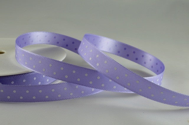 10mm Polka Dot Ribbon x 20 Metre Rolls!Lilac