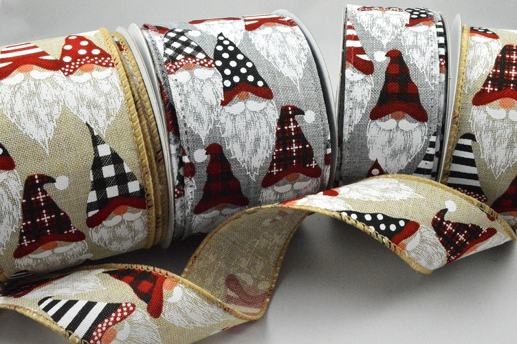 46064 - 38mm & 63mm Wired Cool Santa Claus Ribbon x 10 Metres!