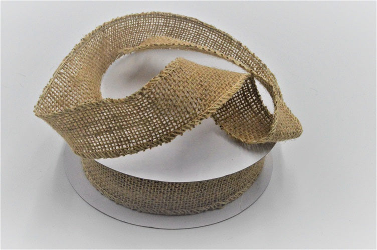 46080 - 25, 38, 50mm & 63mm Wired Eco Friendly Jute Ribbon (10 Metres)50mm / 54 Natural