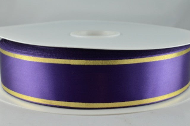 54350 - 25mm & 38mm Rosette Tramline Ribbon x 100 metre Rolls!!25mm / 48 Purple