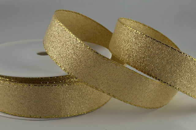 54034 - 24mm & 36mm Lurex Ribbon & Colour Woven Lurex Edge x 20 Metres!24mm / 52 Gold