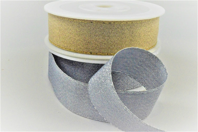 54034 - 24mm & 36mm Lurex Ribbon & Colour Woven Lurex Edge x 20 Metres!