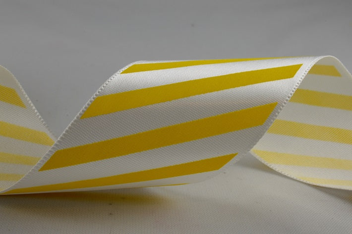 54351 - 38mm Candy Stripe Ribbon x 100 Metre Rolls!12 Yellow